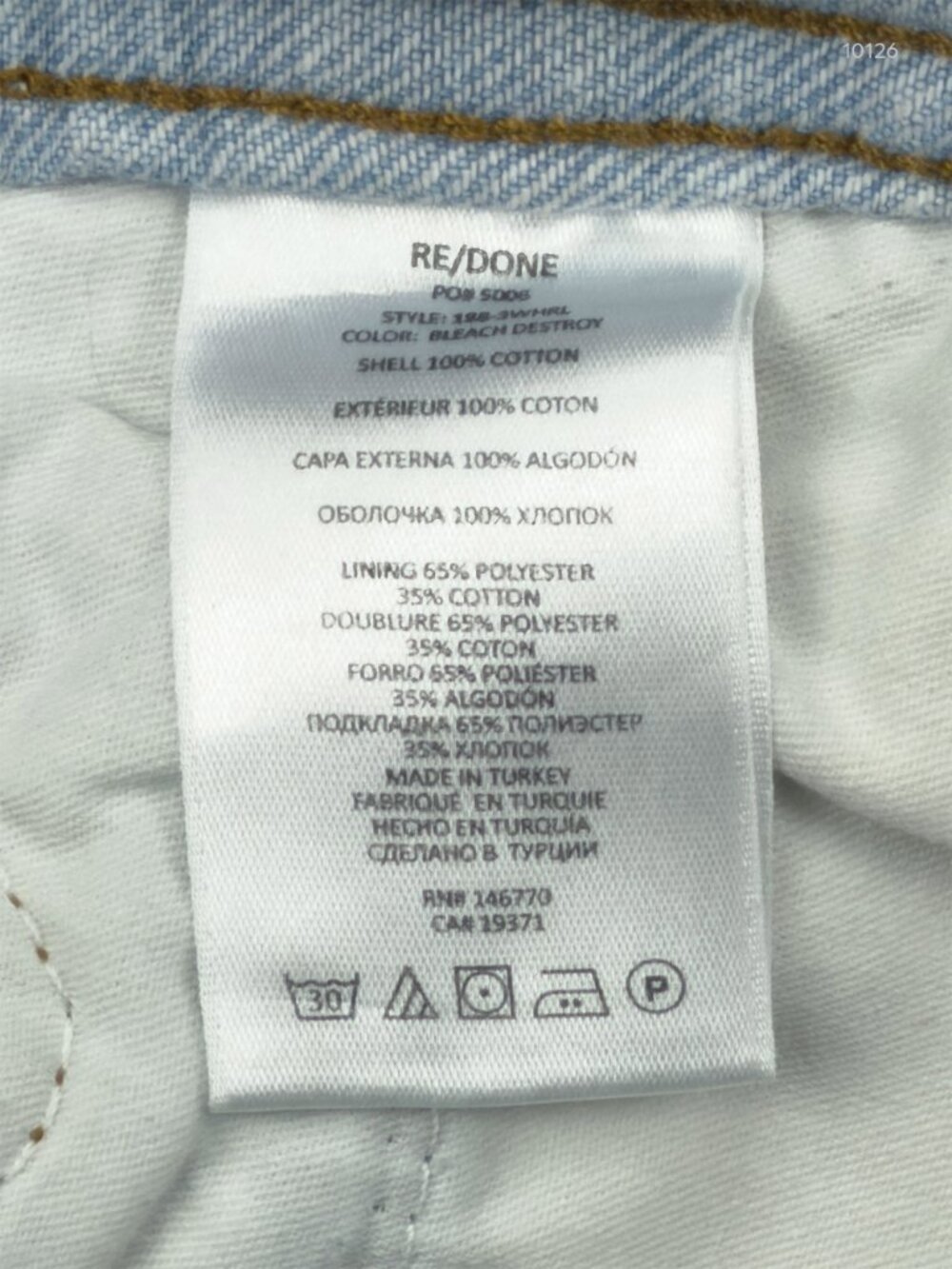 RE/DONE High Rise Loose Straight Jeans 24 Bleach Destroy 188-3WHRL - Picture 10 of 15